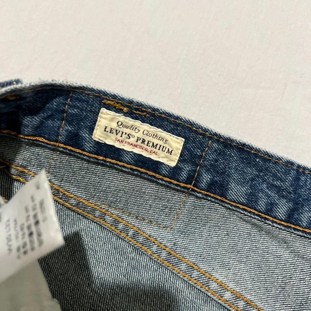 Mens Levis 501 XX 93' Blue Denim Button Fly Straight Leg Jeans 30x31 Big E